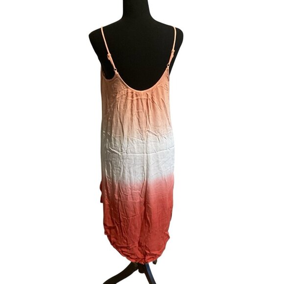 Knox Rose Womens Coral Ombre Sleeveless Midi Sun Dress Sz M Resort Beach Boho - Picture 4 of 7